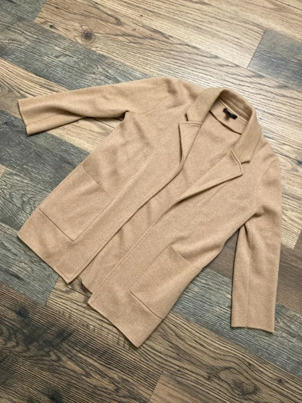 J.Crew  Sweater Blazer – Women’s XS – Camel Tan Knit Open-Front Jacket